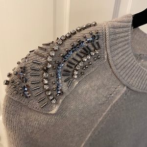 Loft sweater embellished shoulders